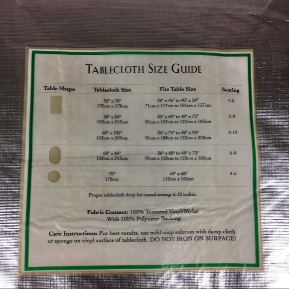 Dayton Hudson Corporation Dining Dazzle Silver Vinyl Tablecloth